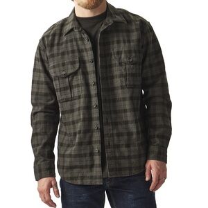 Filson Alaskan Guide Shirt in Heather Gray Black Plaid Size M